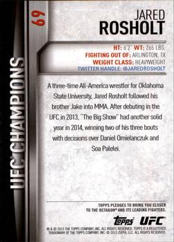 2015 Topps UFC Champions #69 Jared Rosholt Back