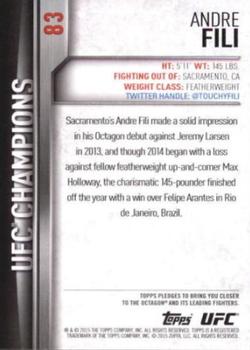 2015 Topps UFC Champions #83 Andre Fili Back