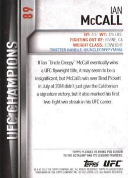 2015 Topps UFC Champions #89 Ian McCall Back