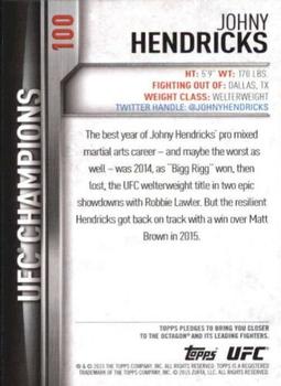 2015 Topps UFC Champions #100 Johny Hendricks Back