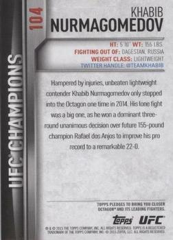 2015 Topps UFC Champions #104 Khabib Nurmagomedov Back