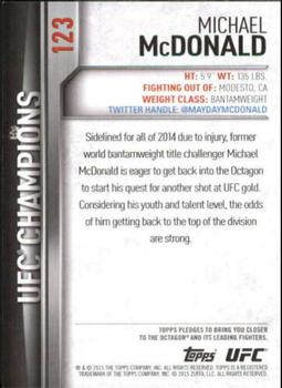2015 Topps UFC Champions #123 Michael McDonald Back