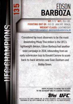 2015 Topps UFC Champions #135 Edson Barboza Back