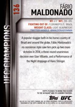 2015 Topps UFC Champions #136 Fabio Maldonado Back