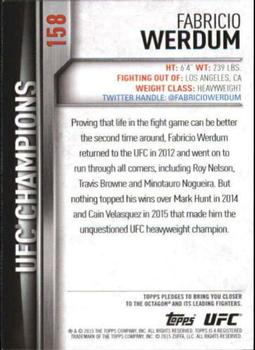 2015 Topps UFC Champions #158 Fabricio Werdum Back