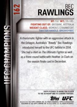 2015 Topps UFC Champions #162 Bec Rawlings Back