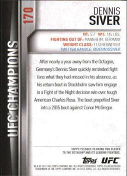 2015 Topps UFC Champions #170 Dennis Siver Back