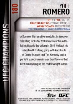 2015 Topps UFC Champions #180 Yoel Romero Back