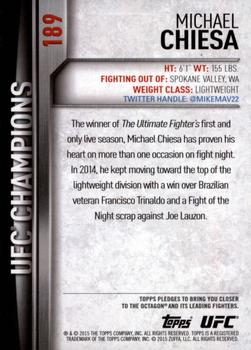 2015 Topps UFC Champions #189 Michael Chiesa Back