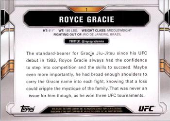 2015 Topps UFC Chronicles #1 Royce Gracie Back