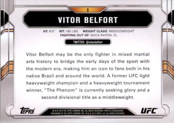 2015 Topps UFC Chronicles #6 Vitor Belfort Back