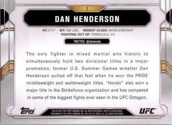 2015 Topps UFC Chronicles #7 Dan Henderson Back