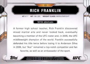 2015 Topps UFC Chronicles #13 Rich Franklin Back