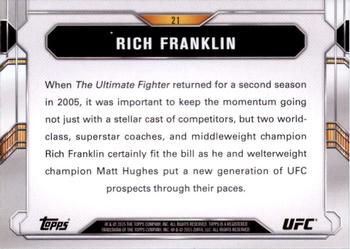2015 Topps UFC Chronicles #21 Rich Franklin Back