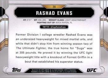 2015 Topps UFC Chronicles #28 Rashad Evans Back