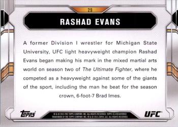 2015 Topps UFC Chronicles #29 Rashad Evans Back