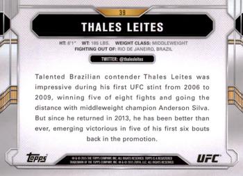 2015 Topps UFC Chronicles #39 Thales Leites Back