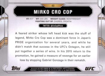 2015 Topps UFC Chronicles #40 Mirko Cro Cop Back