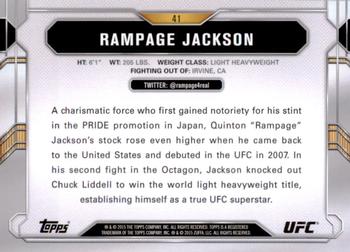 2015 Topps UFC Chronicles #41 Rampage Jackson Back