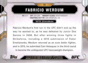2015 Topps UFC Chronicles #46 Fabricio Werdum Back