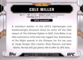 2015 Topps UFC Chronicles #49 Cole Miller Back