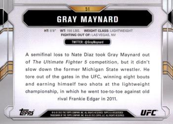 2015 Topps UFC Chronicles #51 Gray Maynard Back