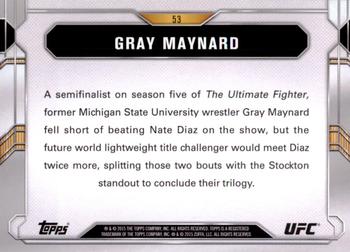 2015 Topps UFC Chronicles #53 Gray Maynard Back