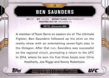 2015 Topps UFC Chronicles #59 Ben Saunders Back