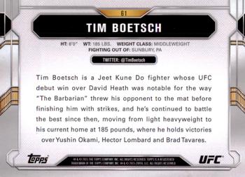 2015 Topps UFC Chronicles #61 Tim Boetsch Back