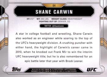 2015 Topps UFC Chronicles #64 Shane Carwin Back