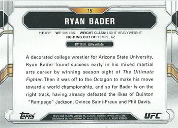 2015 Topps UFC Chronicles #75 Ryan Bader Back