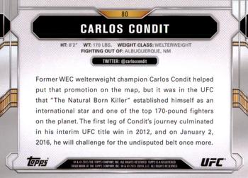 2015 Topps UFC Chronicles #80 Carlos Condit Back