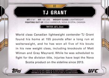 2015 Topps UFC Chronicles #82 TJ Grant Back