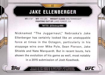 2015 Topps UFC Chronicles #87 Jake Ellenberger Back