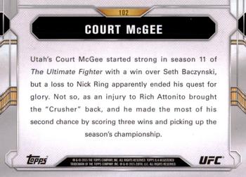 2015 Topps UFC Chronicles #102 Court McGee Back