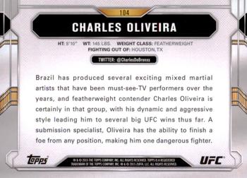 2015 Topps UFC Chronicles #104 Charles Oliveira Back