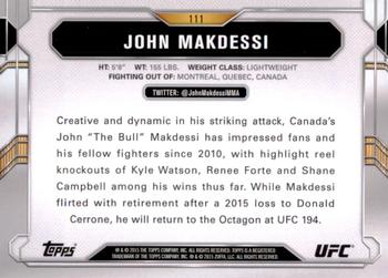 2015 Topps UFC Chronicles #111 John Makdessi Back