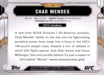 2015 Topps UFC Chronicles #119 Chad Mendes Back
