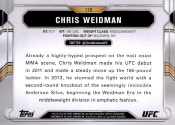 2015 Topps UFC Chronicles #120 Chris Weidman Back