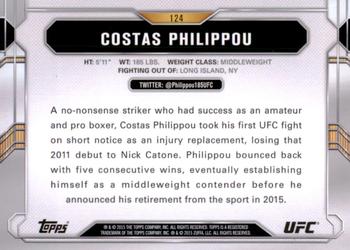 2015 Topps UFC Chronicles #124 Costas Philippou Back