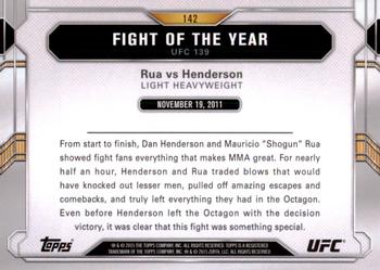 2015 Topps UFC Chronicles #142 Rua vs Henderson Back