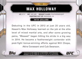 2015 Topps UFC Chronicles #153 Max Holloway Back