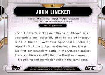 2015 Topps UFC Chronicles #159 John Lineker Back