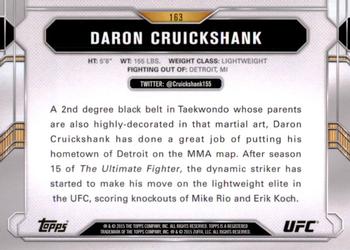 2015 Topps UFC Chronicles #163 Daron Cruickshank Back