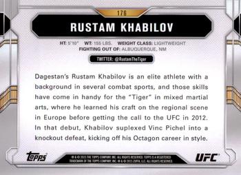 2015 Topps UFC Chronicles #176 Rustam Khabilov Back