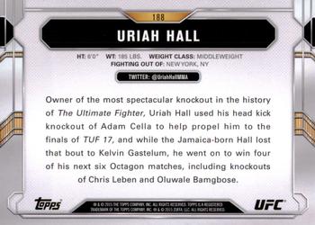 2015 Topps UFC Chronicles #188 Uriah Hall Back