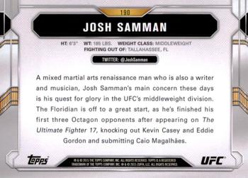 2015 Topps UFC Chronicles #190 Josh Samman Back
