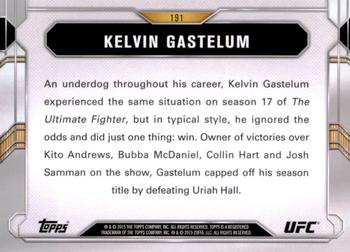 2015 Topps UFC Chronicles #191 Kelvin Gastelum Back