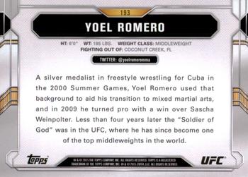 2015 Topps UFC Chronicles #193 Yoel Romero Back