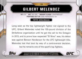 2015 Topps UFC Chronicles #194 Gilbert Melendez Back